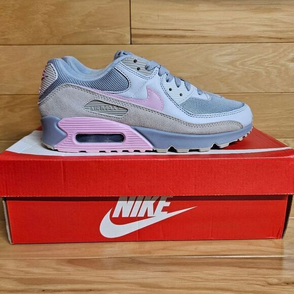 Nike Air Max 90 Vast Grey Pink Wolf Grey Mens Shoe Sneaker CW7483-001 - Picture 11 of 11